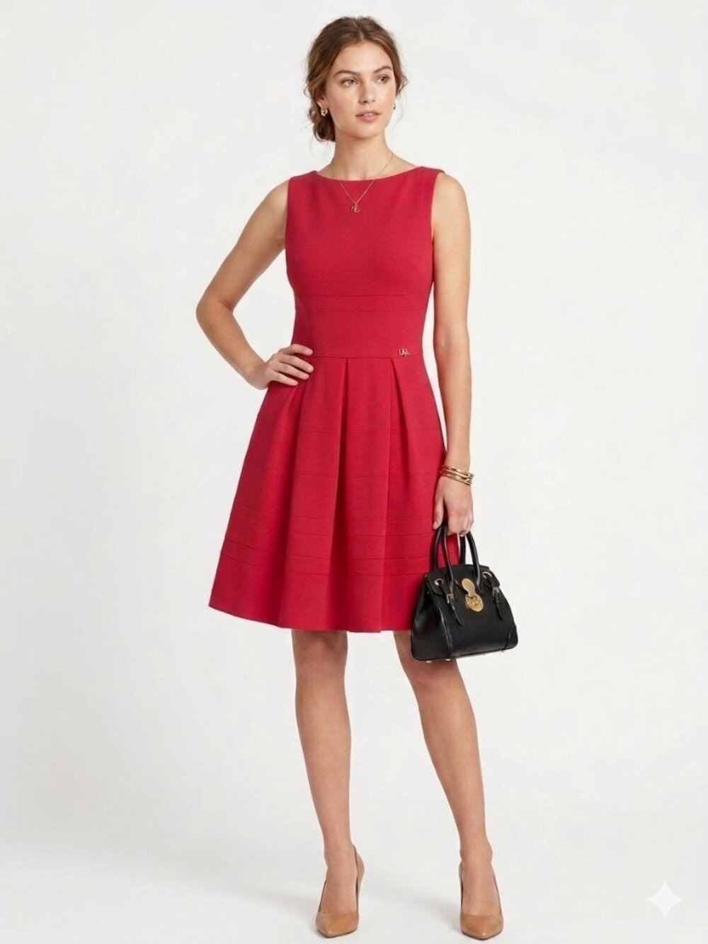 Ralph Lauren Sleeveless Red Fit-and-Flare Dress